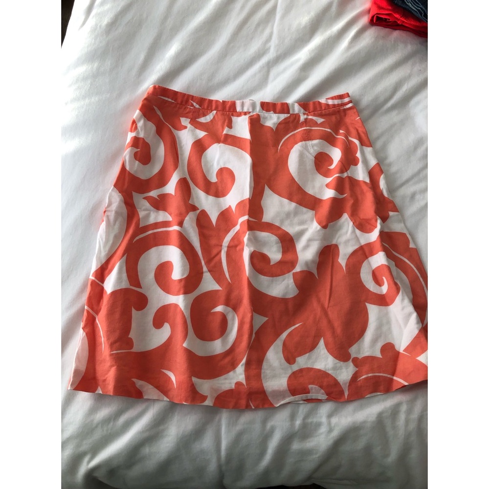 J.Crew orange and white skirt
